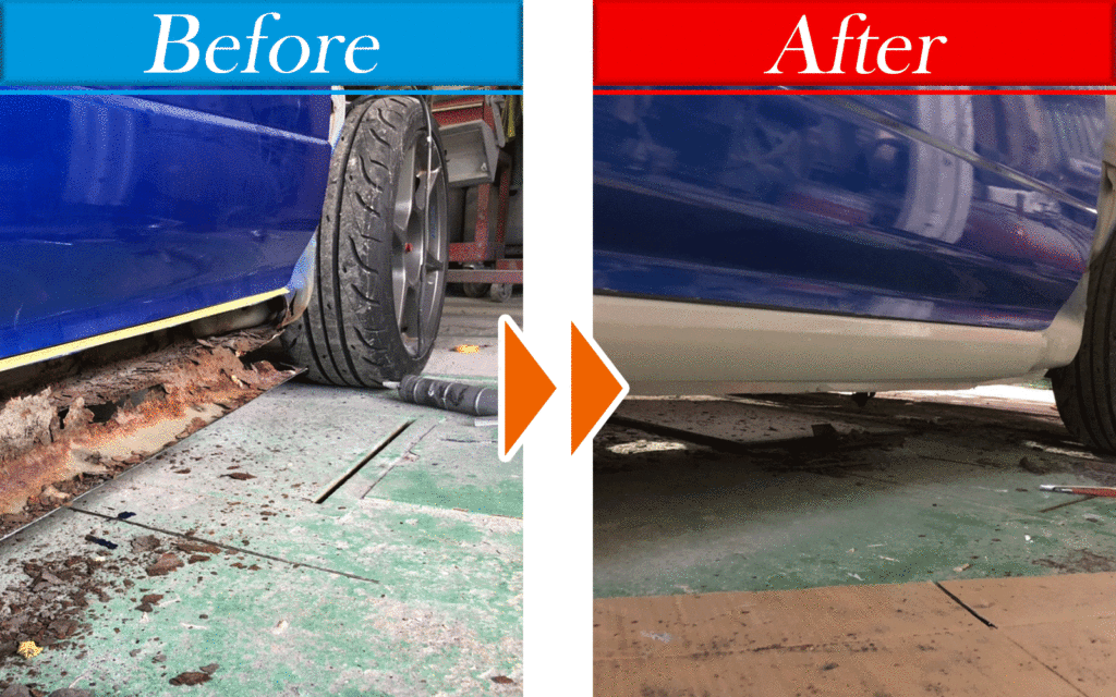 鈑金塗装IvyBlue　レストアビフォーアフター